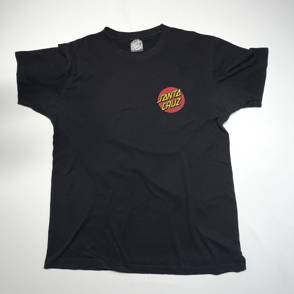 Santa Cruz Dot Logo Skateboard T-Shirt Black Medium Graphic‎ Tee